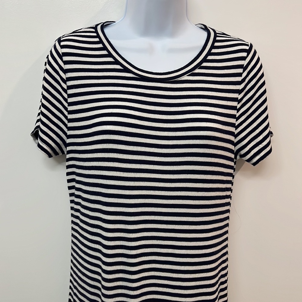 Motherhood Maternity Black and White Striped Dress Medium - Picture 4 of 8